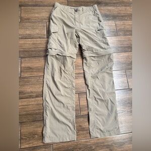 Columbia Omni Shade Cargo Convertible Beige Pants Nylon Hiking Size 30X32